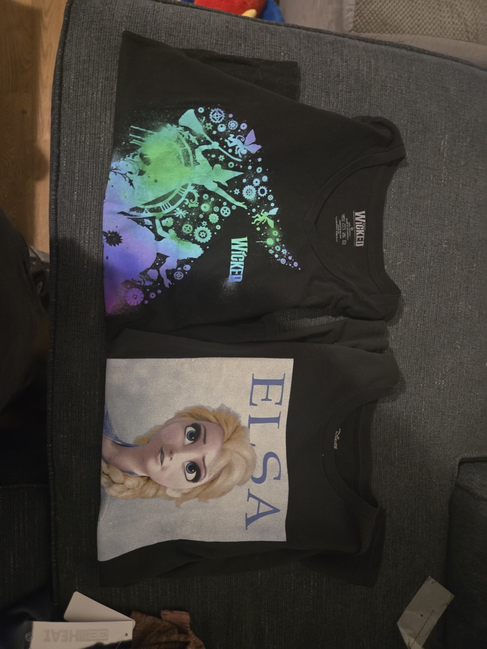 Disney Kids Black Sweatshirts with Green, Purple & Blue Graphics